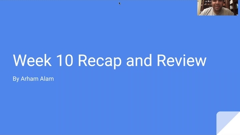 Thumbnail for entry CSC1301 Week 10 Recap and Review