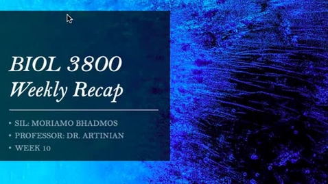 Thumbnail for BIOL 3800 Dr. Artinian Week 10 (3/29-4/02)