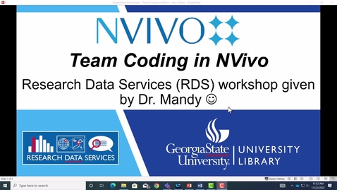 Thumbnail for NVivo for Team Coding Workshop (for Windows)