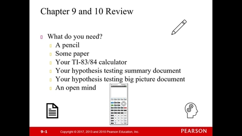 Thumbnail for entry Math 1401 Ch 9 and 10 Kaltura Video Discussion