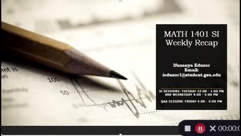 Thumbnail for MATH 1401 Professor Harden Week 1 (6/7-6/13)
