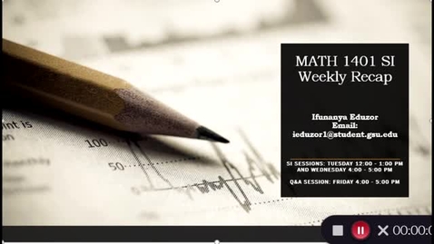 Thumbnail for entry MATH 1401 Professor Harden Week 1 (6/7-6/13)