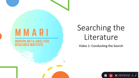 Thumbnail for Channel - Clip of Searching the Literature 1: Conducting the Search  - Quiz