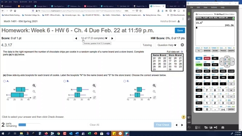 Thumbnail for Math 1401 - HW 6 - Problem 14 Question 4.3.17
