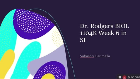 Thumbnail for Dr. Rodgers BIOL 1104K Week 6 in SI (July 12-July 16)