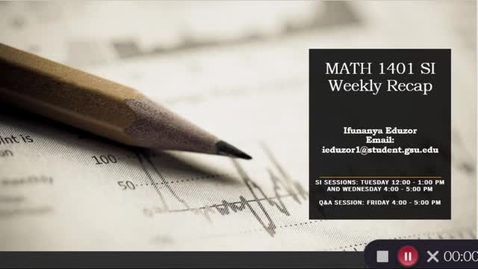 Thumbnail for MATH 1401 Professor Harden Week 3 (6/21-6/27)