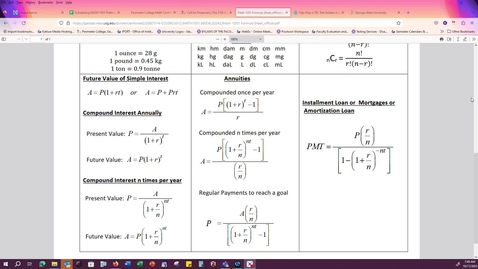 Thumbnail for Math 1001 - Unit 3 - Financial Literacy - When do I use each formula?