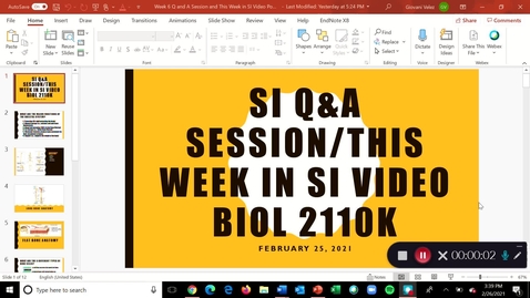 Thumbnail for entry BIOL 210K | Dr. Waterson | Week 7 (2/22/21 - 2/26/21)