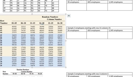 Thumbnail for entry Simple Random Sampling with 3 different Random Numbers Tables