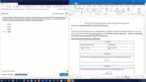 Thumbnail for HW 10 - Ch. 8 Question 21 Problem 8.2-14