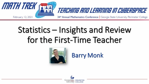 Thumbnail for entry Statistics - Insights and Review for the First-Time Teacher