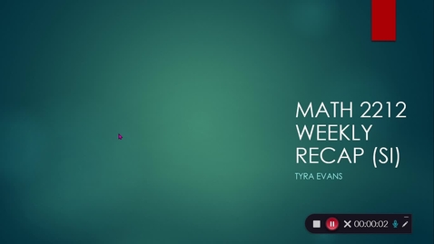 Thumbnail for Math 2212 Prof. Patreck Chikwanda Week 9 (03/06-03/12)