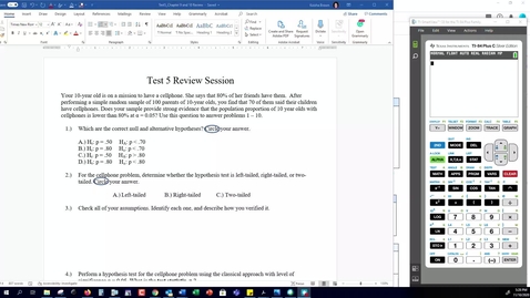 Thumbnail for entry Test 5 Review Session - Chapters 9 and 10