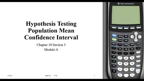 Thumbnail for 10.3 A Confidence Test 1-Mean (00 28 15)