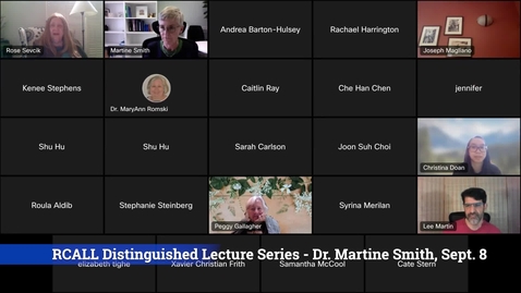 Thumbnail for RCALL Distinguished Lecture Series - Dr. Martine Smith, Sept.mp4