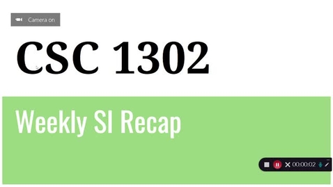 Thumbnail for CSC 1302 Prof. Kumaresan Week 2 (6/14 to 6/18)