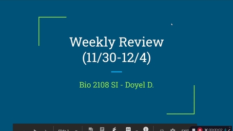 Thumbnail for entry Bio 2108 - Dr. Reber (11/30-12/4)