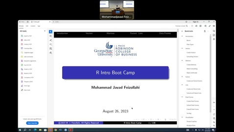 Thumbnail for entry Intro to R Boot Camp. 08.26.23.Javad