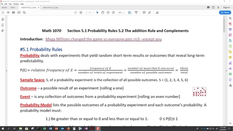 Thumbnail for entry Video Lecture Sections 5.1 and 5.2 (Abbreviated Spring 2019)