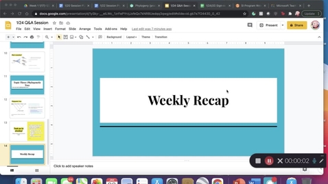 Thumbnail for Laurel Sparks BIOL11104K Dr. Ulrich - Weekly Recap 1 01/24/2021