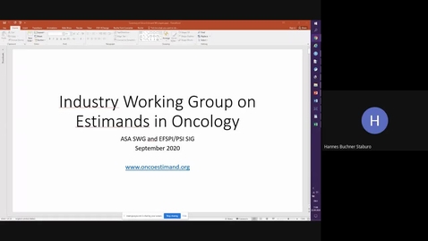 Thumbnail for entry Oncology estimand WG knowledge sharing with MHRA