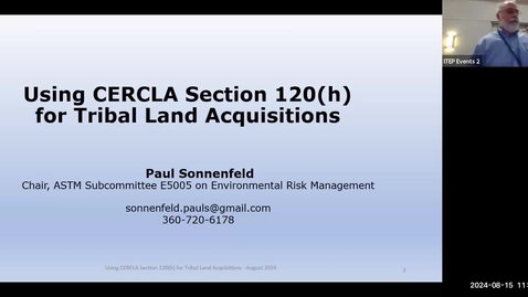Thumbnail for Using CERCLA Section 120(h) for Tribal Land Acquisition