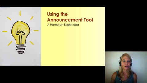 Thumbnail for Hampton Bright Idea: Using the Announcement Tool