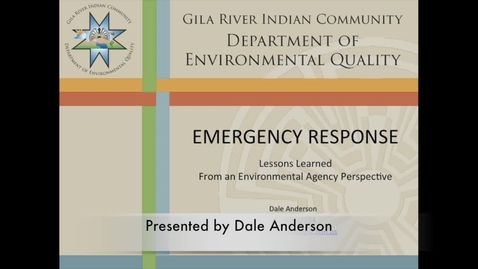 Thumbnail for entry Emergency Response: Lessons Learned from an Environmental Agency Perspective