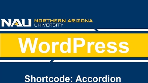 Thumbnail for WordPress Shortcode: Accordions