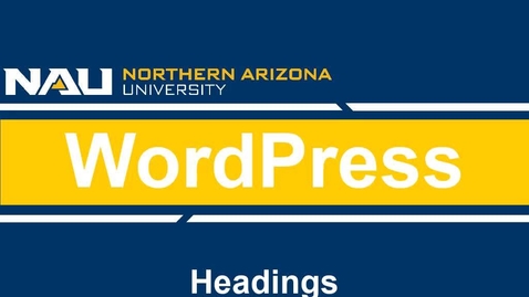 Thumbnail for WordPress Features &amp; Settings: Headings
