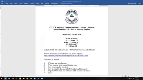 Thumbnail for VW Webinar - Second Funding Cycle: How to Apply for Funding
