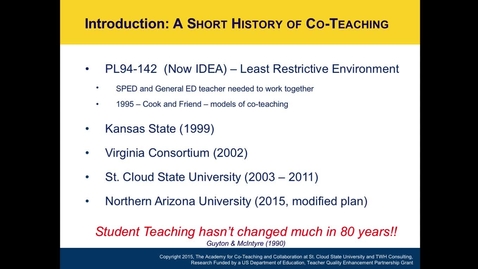 Thumbnail for entry 6.2 Co-Teaching Defined