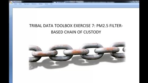 Thumbnail for Toolbox 2.1_ PM2.5 Filter Chain of Custody Records