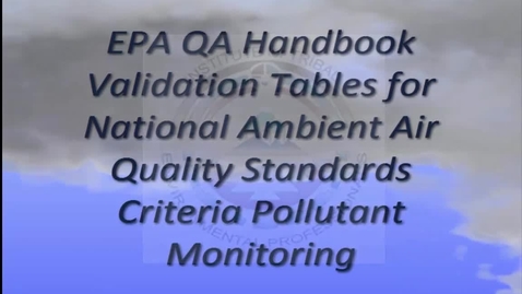 Thumbnail for Air Monitoring Data Validation Tables