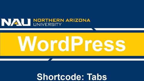 Thumbnail for WordPress Shortcode: Tabs