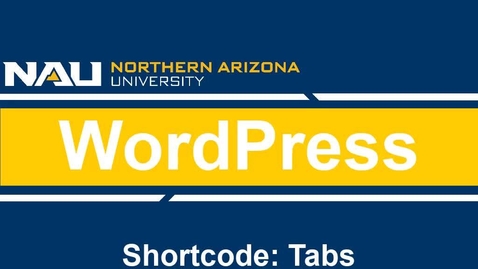 Thumbnail for entry WordPress Shortcode: Tabs