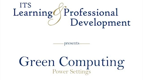 Thumbnail for Green PC Power Settings