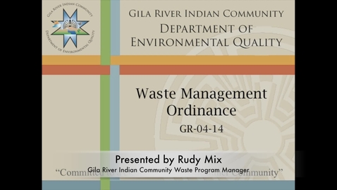 Thumbnail for entry GRIC Waste Management Ordinance