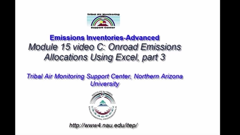 Thumbnail for entry EI Advanced 15C Onroad Emissions Allocations Using