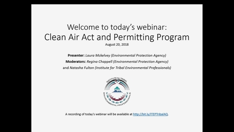 Thumbnail for entry Overview of CAA &amp; Permitting Programs
