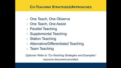 Thumbnail for 6.6 Co-Teaching Strategies