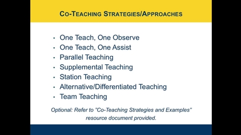 Thumbnail for entry 6.6 Co-Teaching Strategies