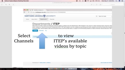 Thumbnail for Select &quot;Channels&quot; to View Videos by Topic
