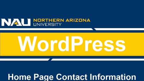 Thumbnail for WordPress Features &amp; Settings: Homepage Contact Information