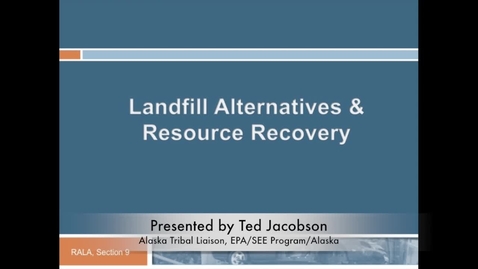 Thumbnail for entry Landfill Alternatives and Resource Recovery
