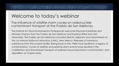 Thumbnail for Radionuclide Contaminant Transport at the Pueblo de San Ildefonso
