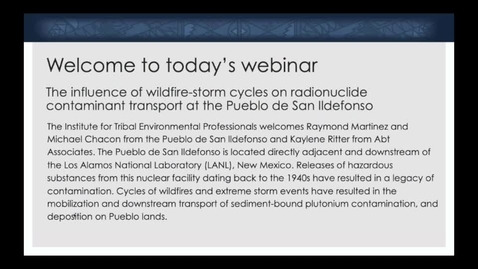 Thumbnail for entry Radionuclide Contaminant Transport at the Pueblo de San Ildefonso