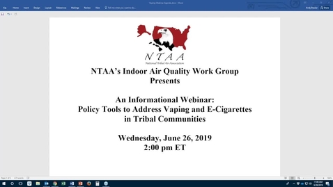 Thumbnail for entry Policy Tools to Address Vaping  and E-Cigarettes in Tribal Communities