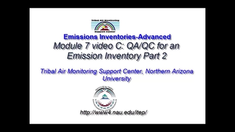 Thumbnail for 7C EI-Advanced QA-QC for an Emissions Inventory