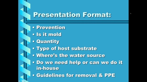 Thumbnail for entry Mold Prevention and Remediation